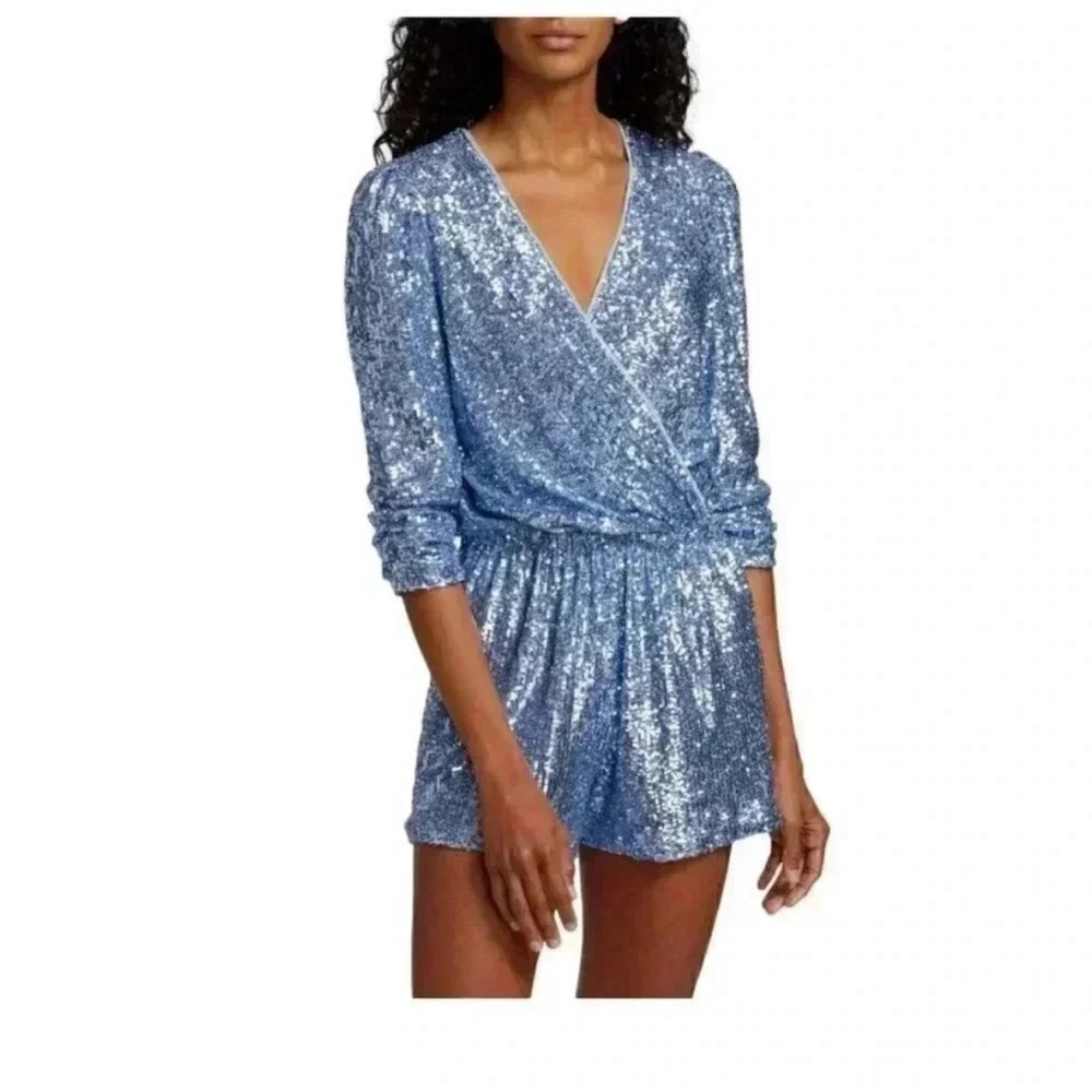 Generation Love Women's Allegra Sequin Romper S Chambray Blue REVOLVE Cocktail -